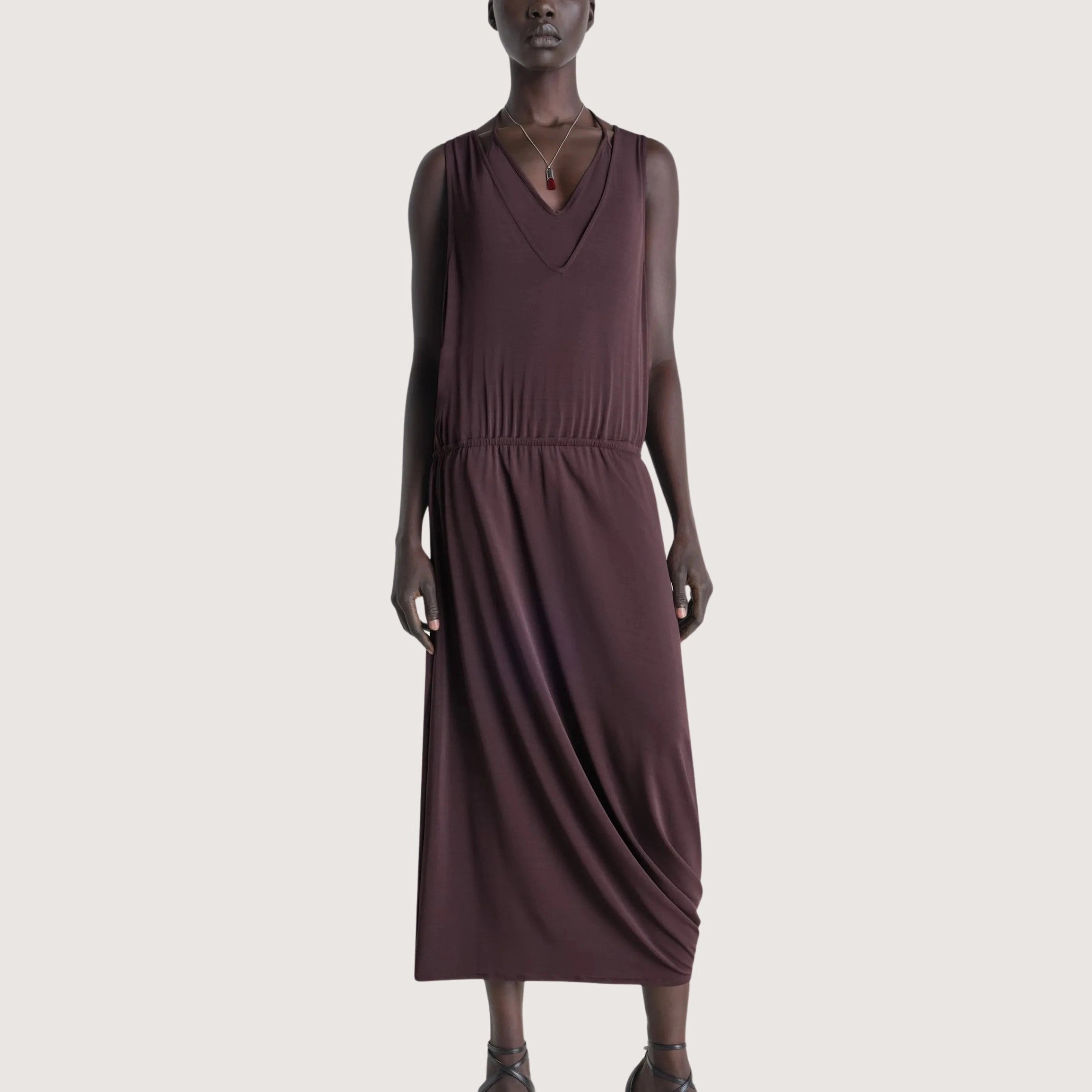 Double Layer Drape Dress