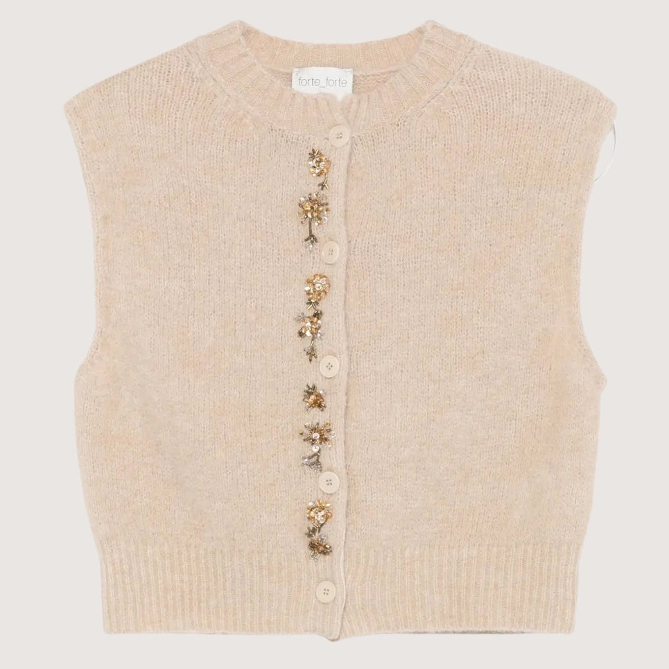 "her majesty" Embroidery Soft Baby Alpaca Vest