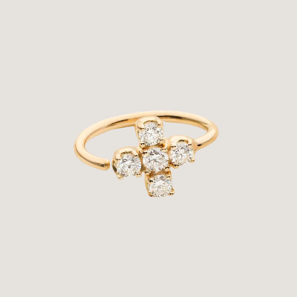 Plus Hoop With Diamonds