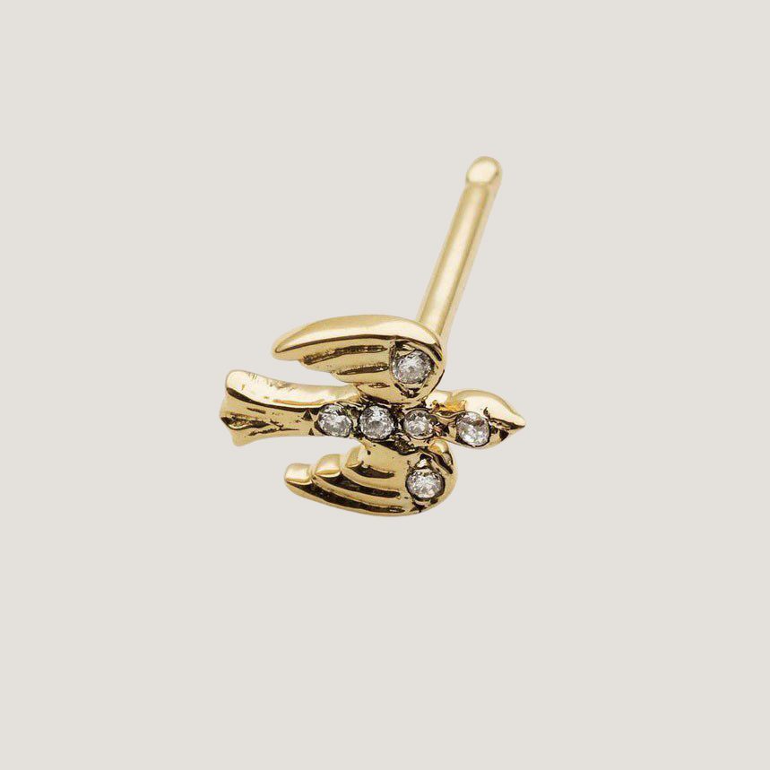 Bird Stud With Diamonds