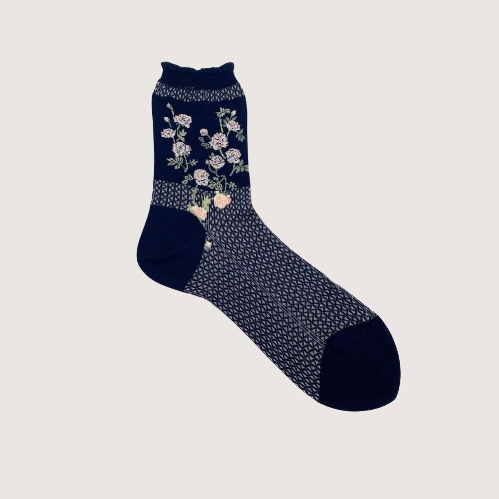 Flowers On Basket Socks