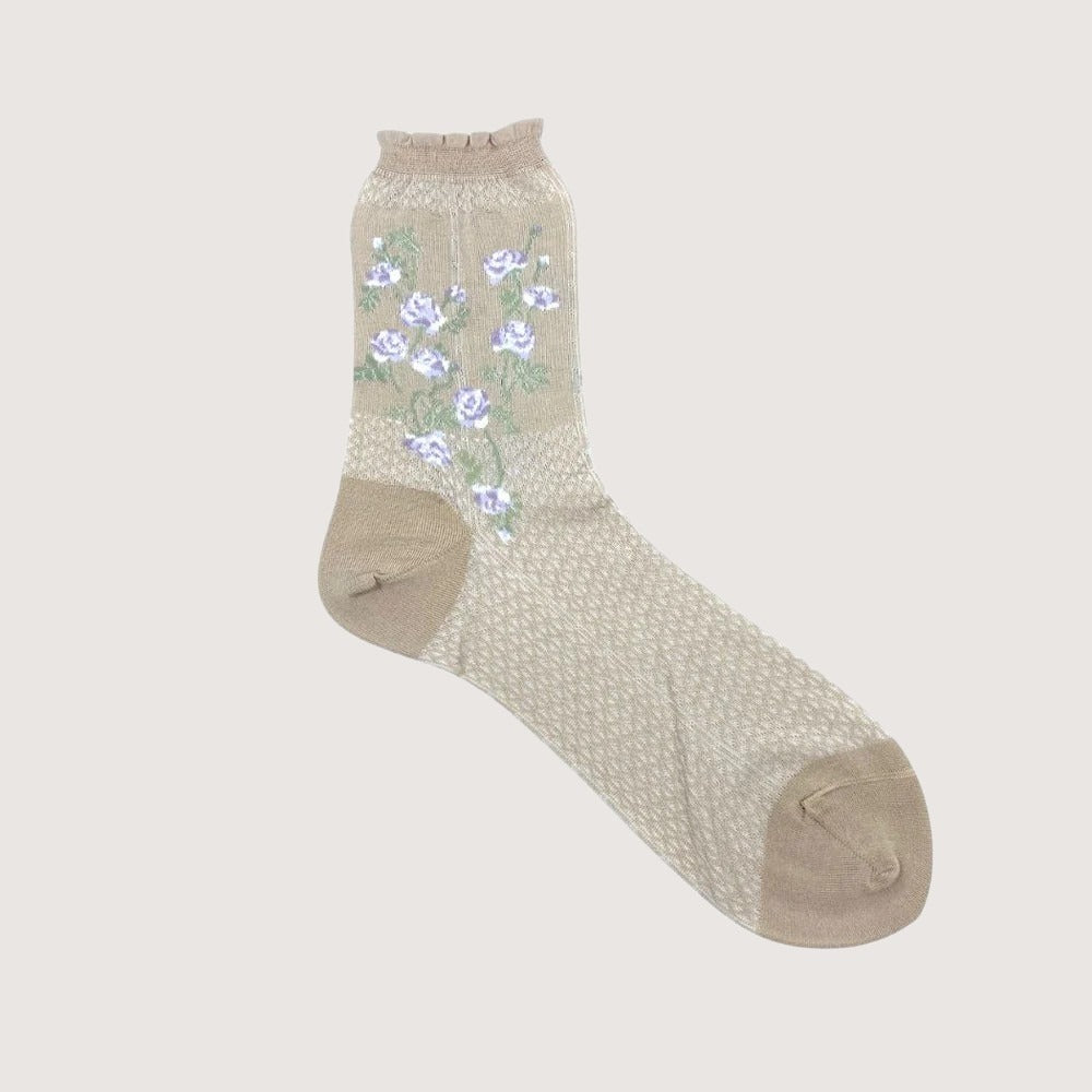 Flowers On Basket Socks
