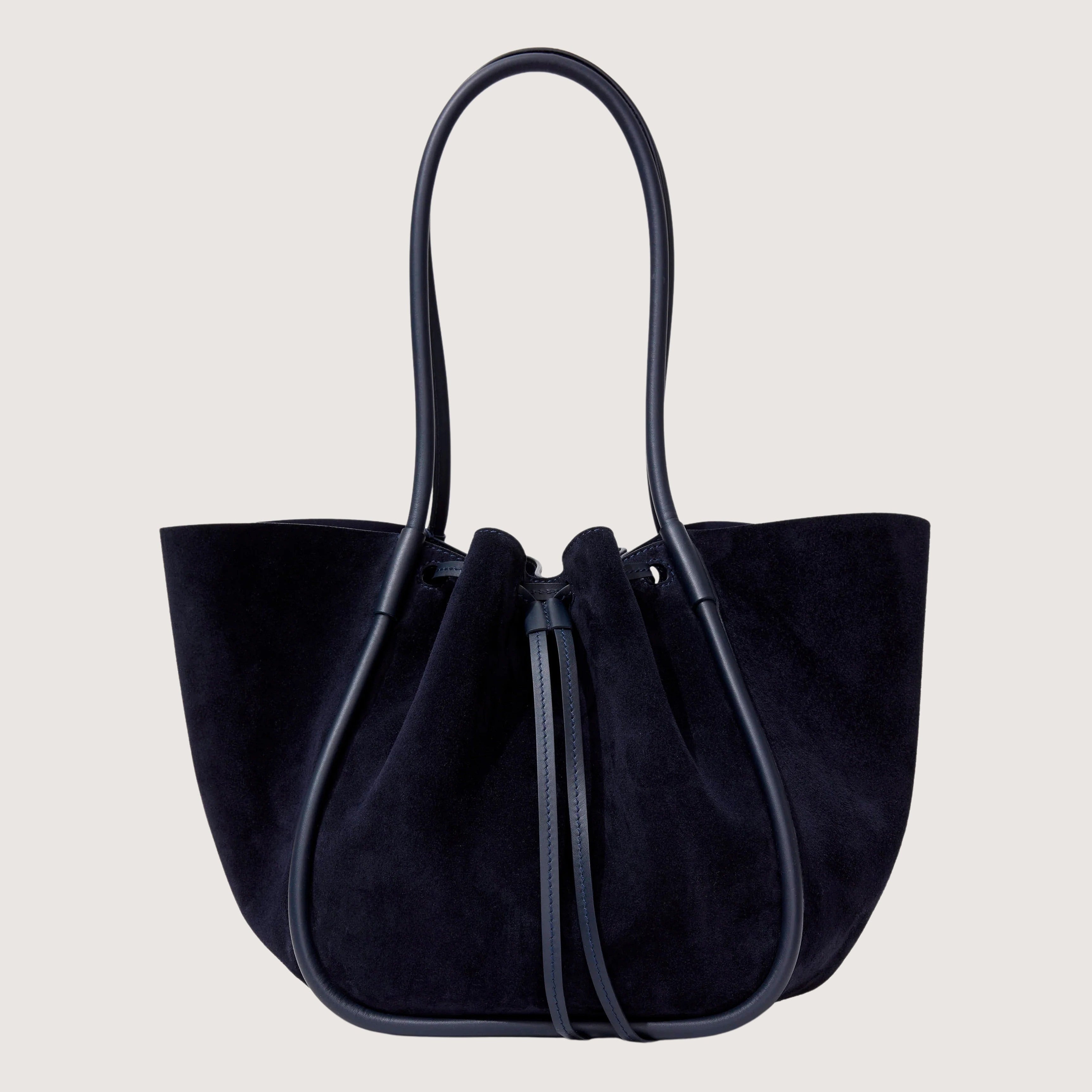 Large Ruched Tote Suede