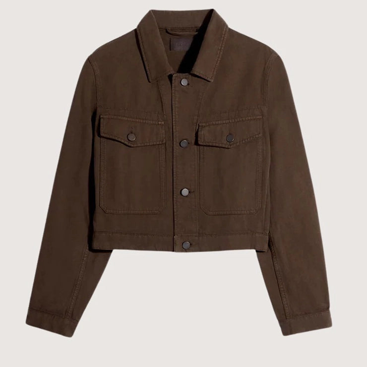 Cropped Broken Twill Blouse