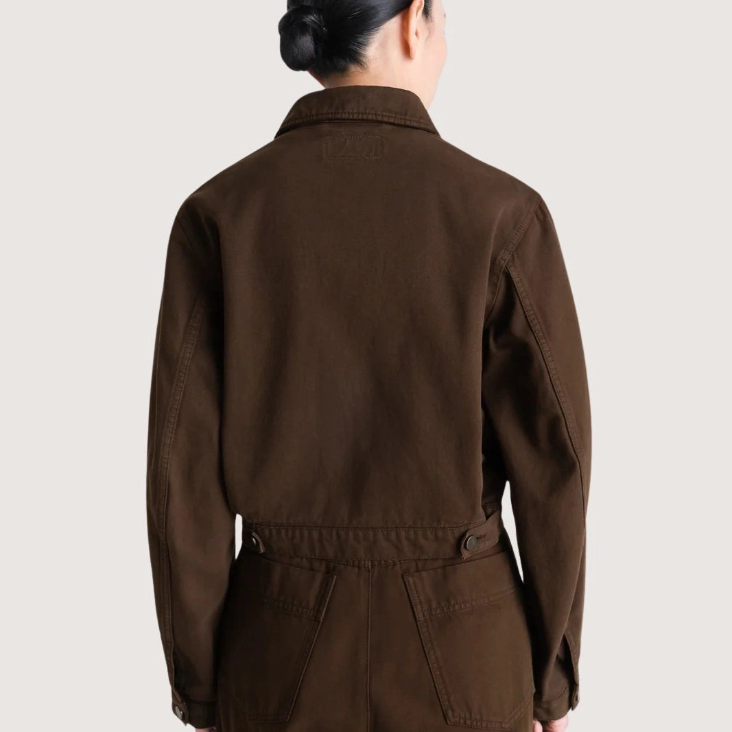 Cropped Broken Twill Blouse