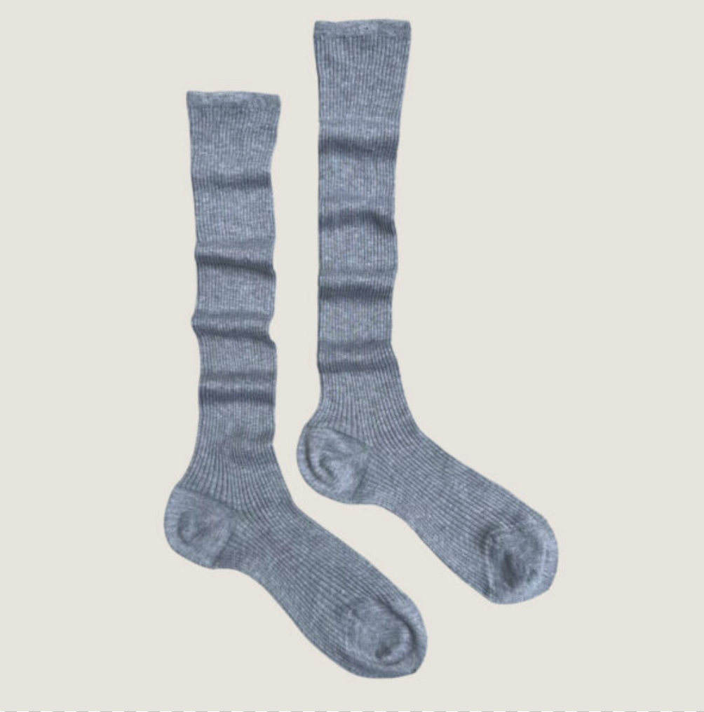 Ribbed Cotton Knee Socks