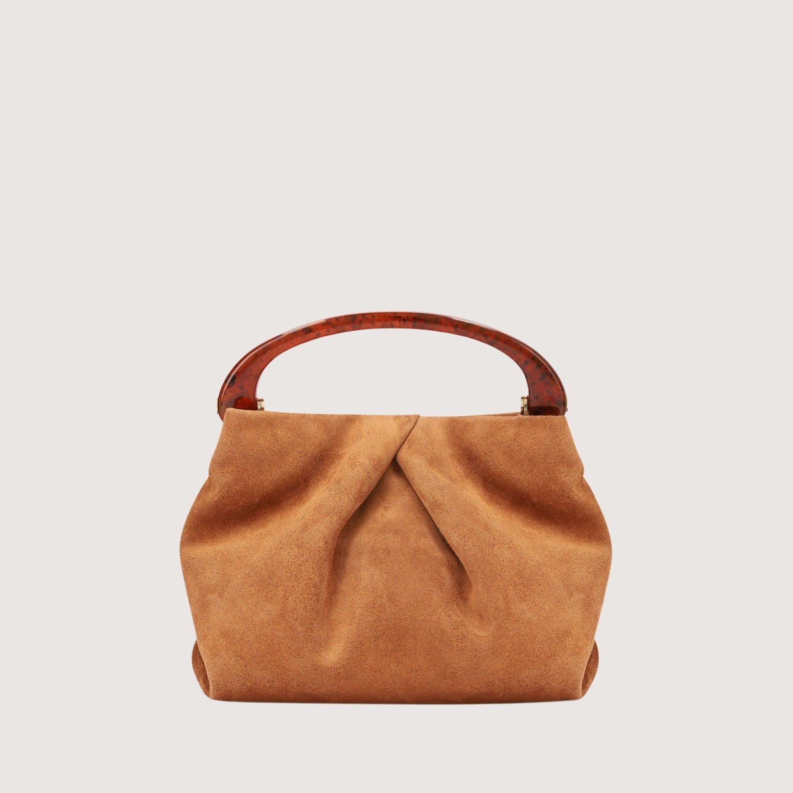 Small Pleated Suede Bag