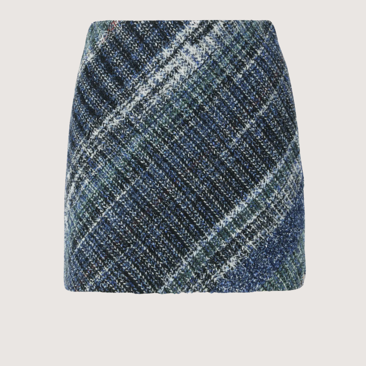 Wool-Blend Check Mini Skirt