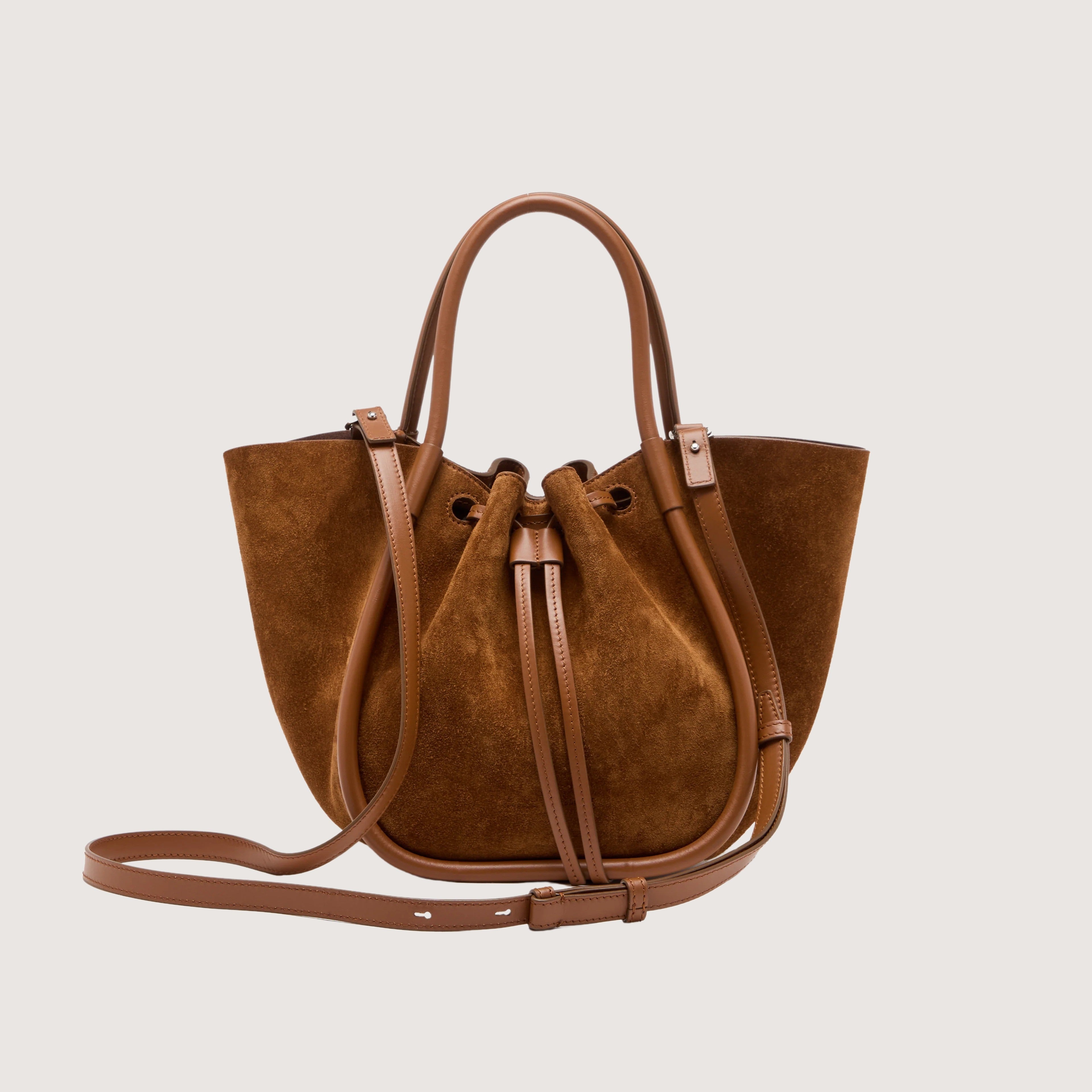 Small Ruched Tote Suede