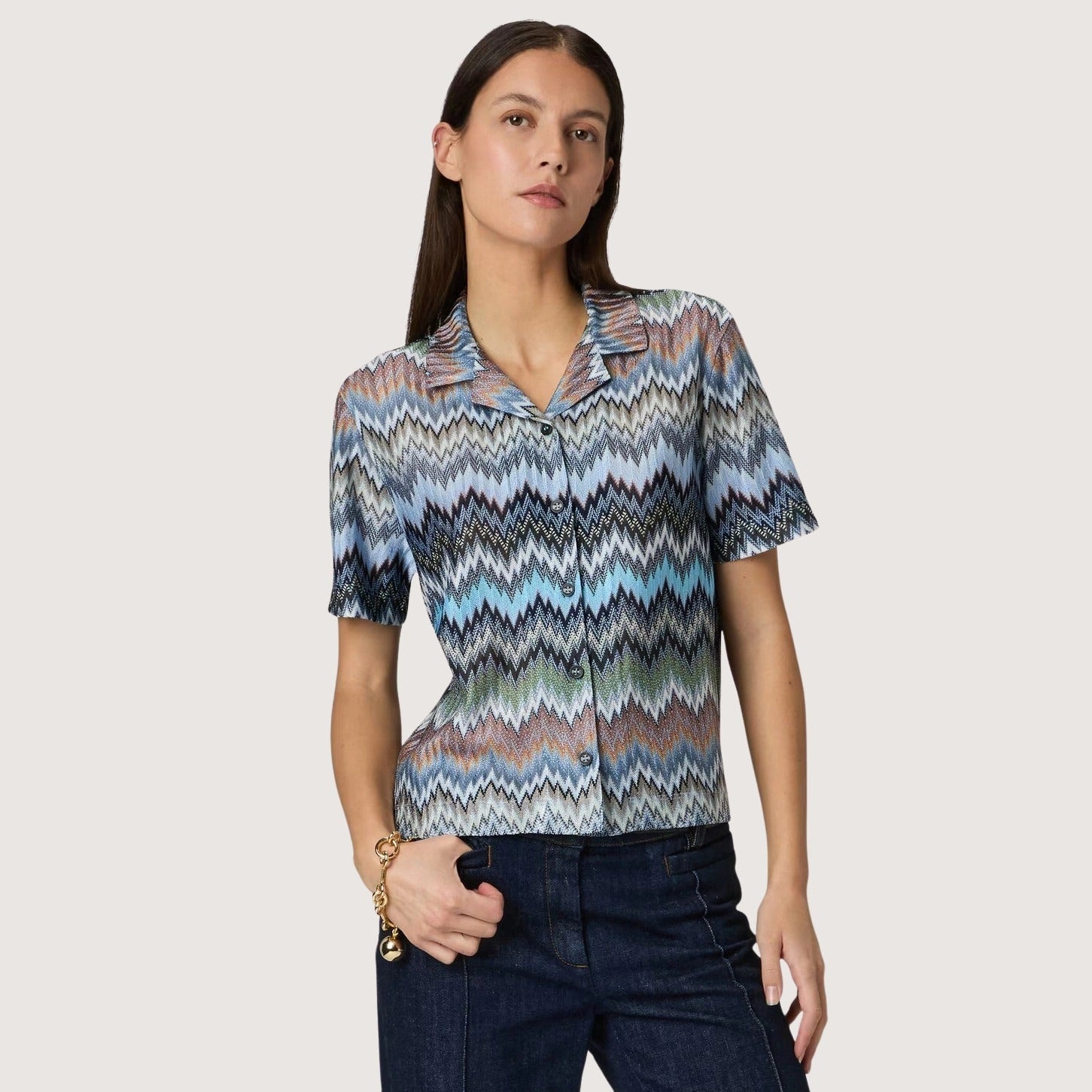 Snake Pattern Bowling Shirt