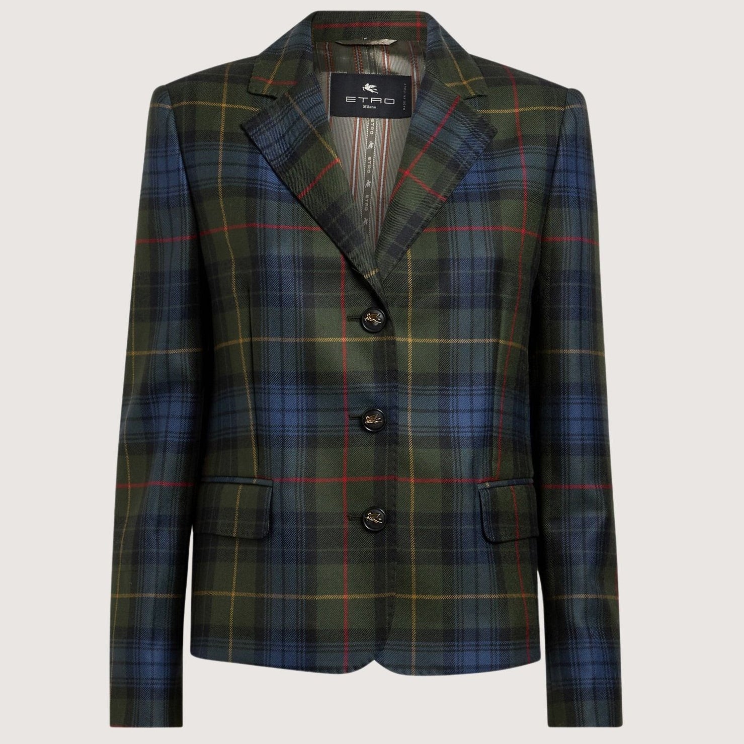 Checked Single-Breasted Blazer