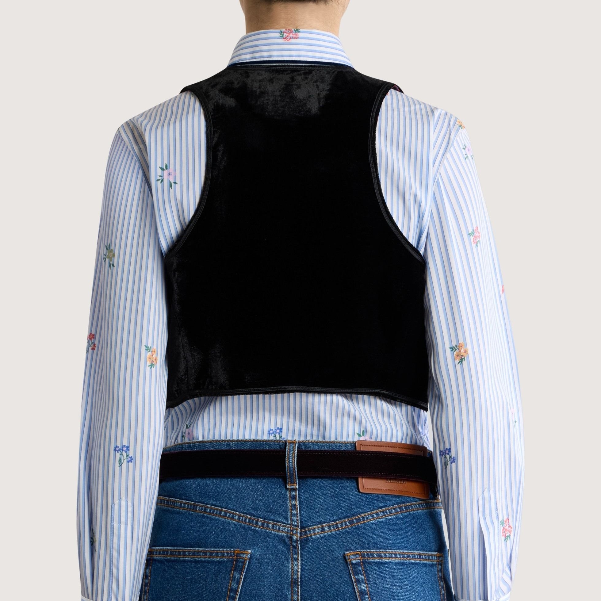 Cropped Velvet Waistcoat Embroidery & Beads