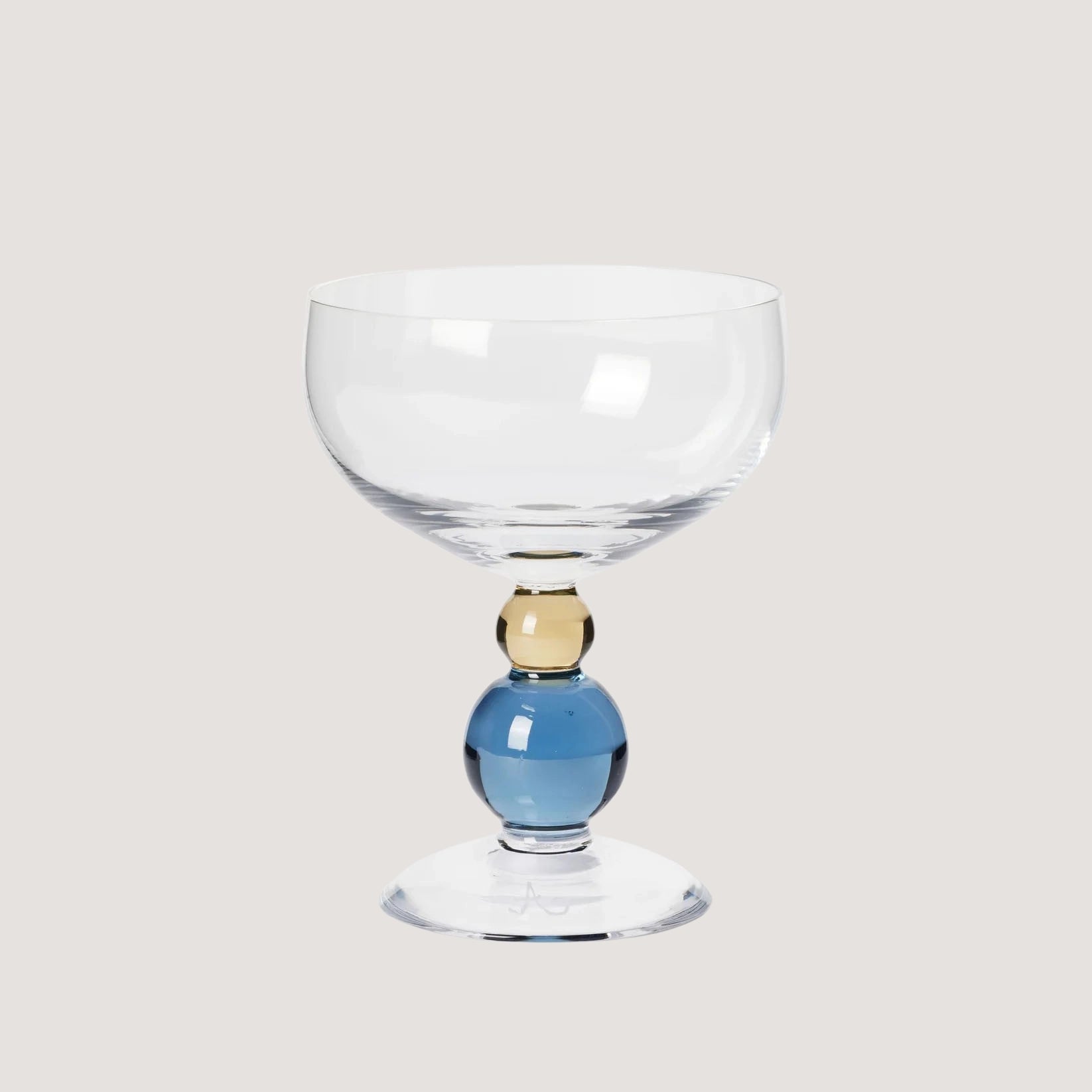 Noam Champagne Glass - Hazel/Smoke Blue