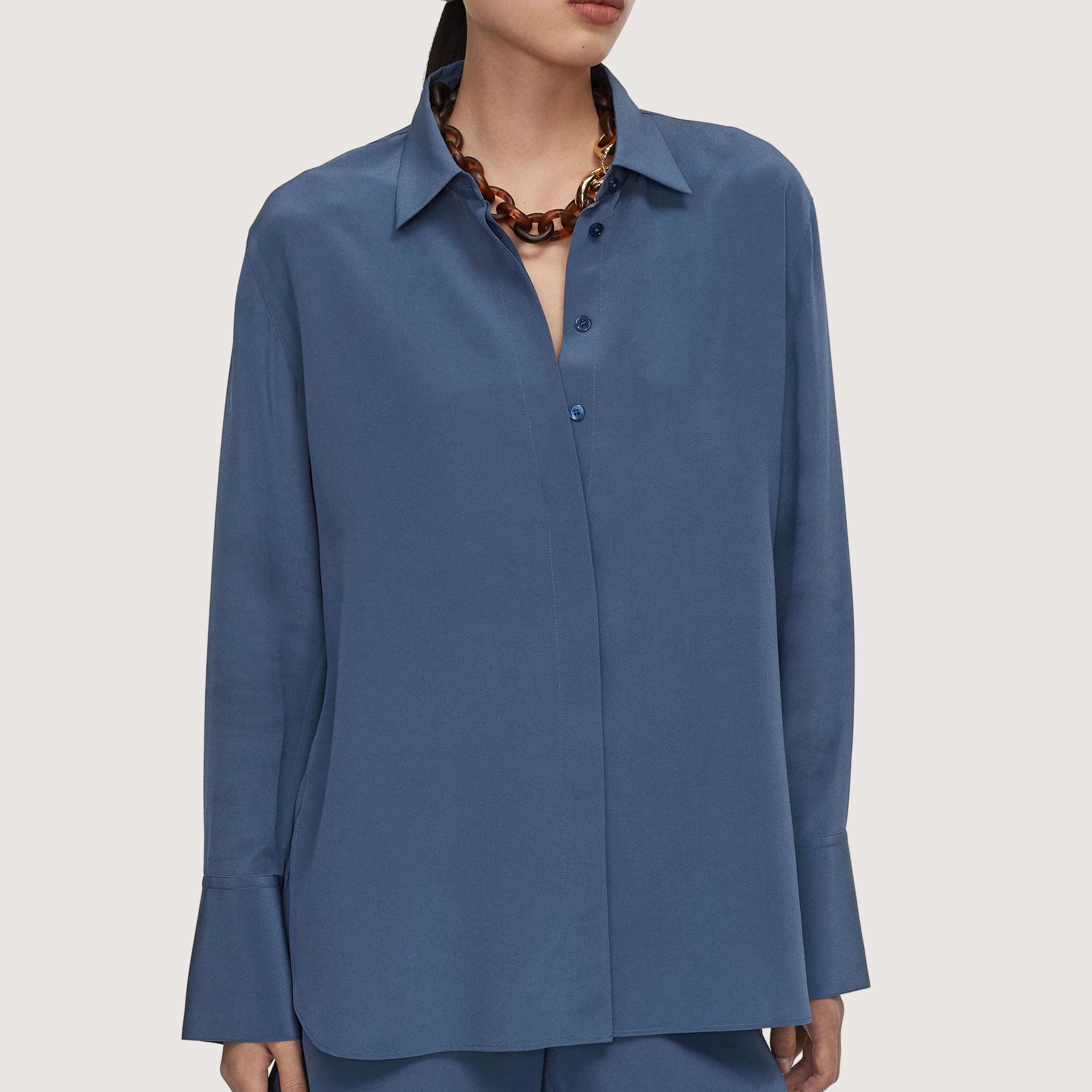 Bold Crepe de Soie Silk Blouse