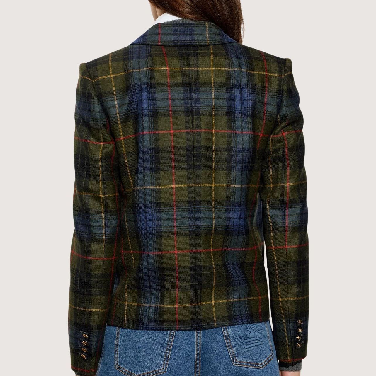 Checked Single-Breasted Blazer