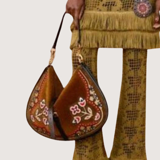Pony Embroidery Suede - Maxi