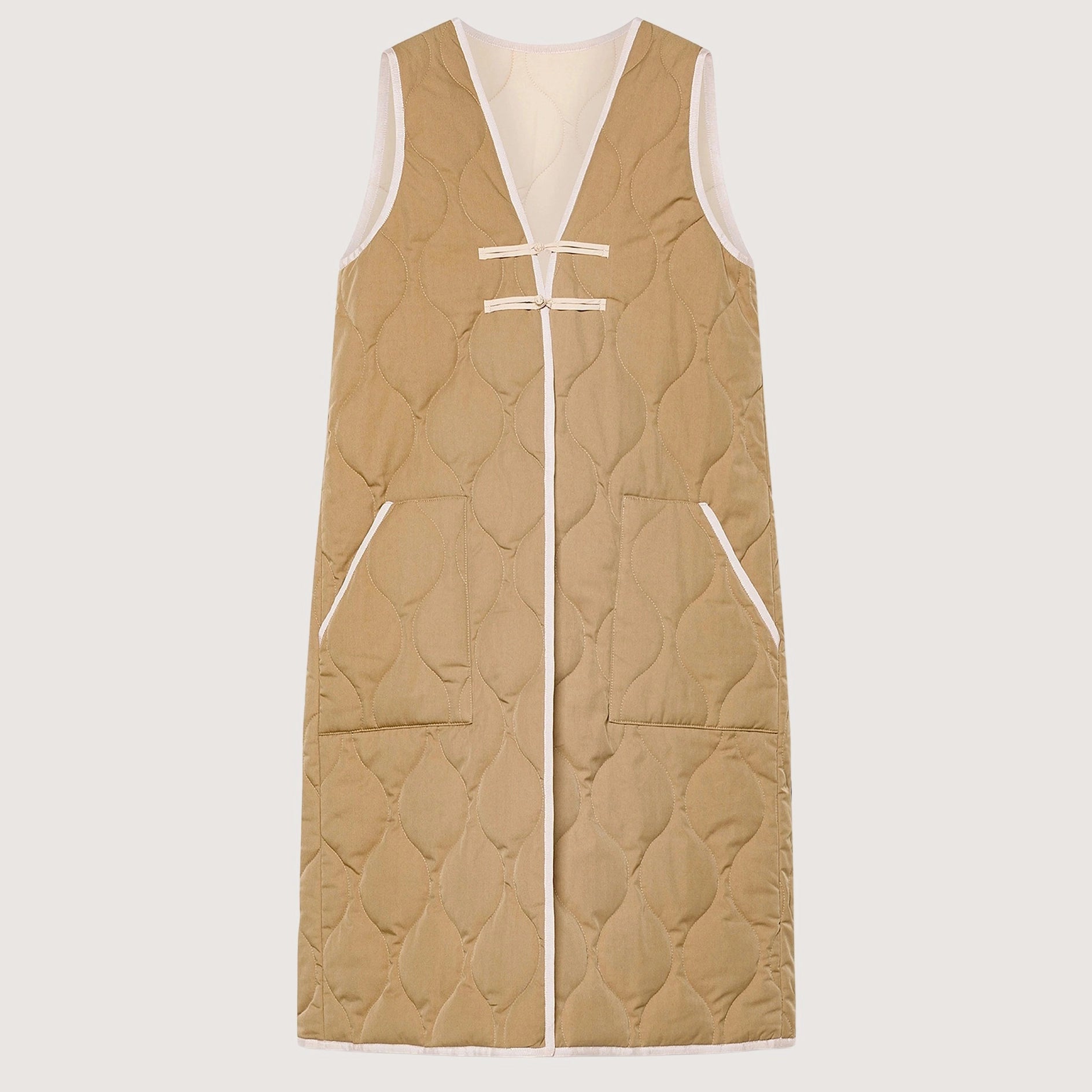 Rainproof Twill Long Reversible Vest