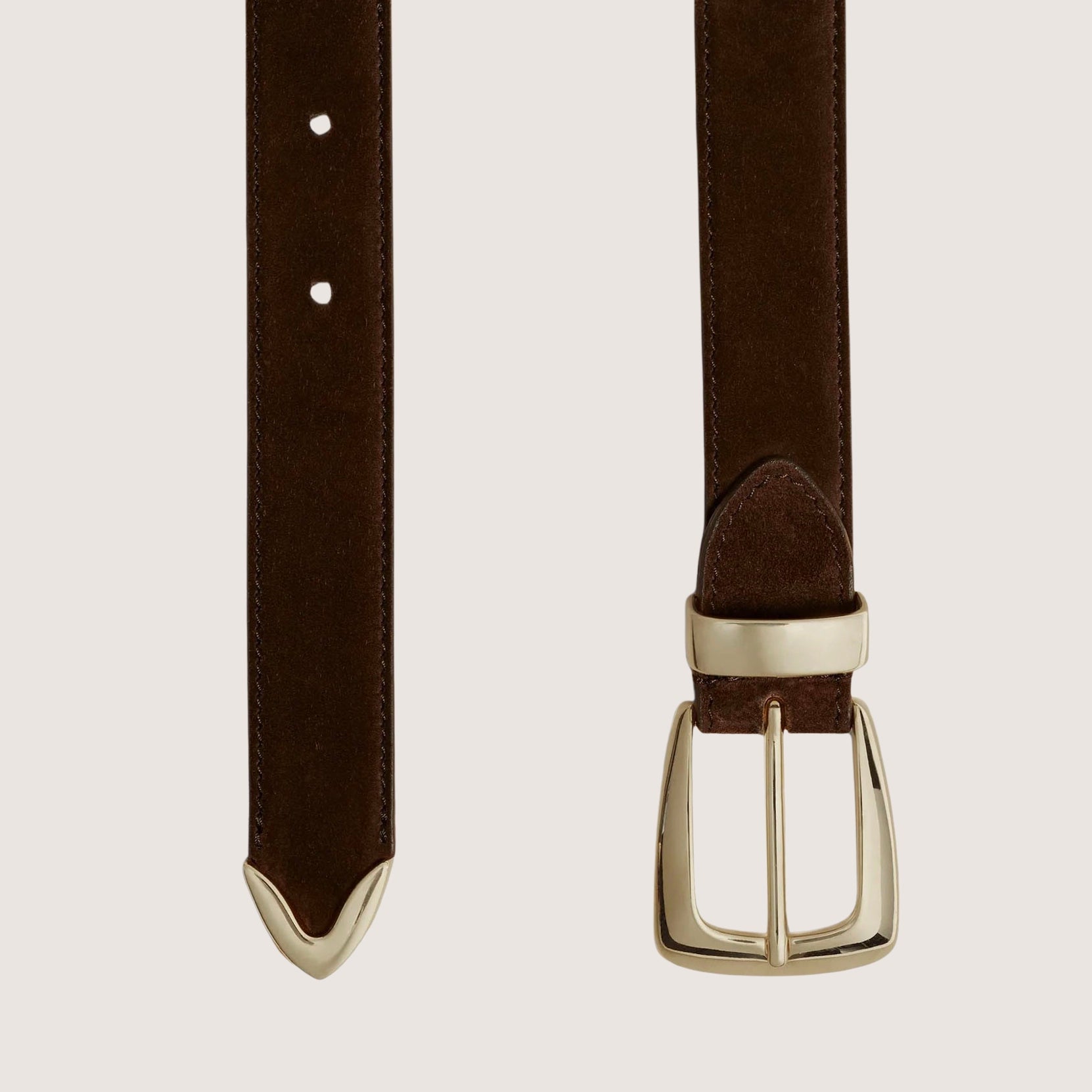 Benny Belt Suede - Gold Buckle