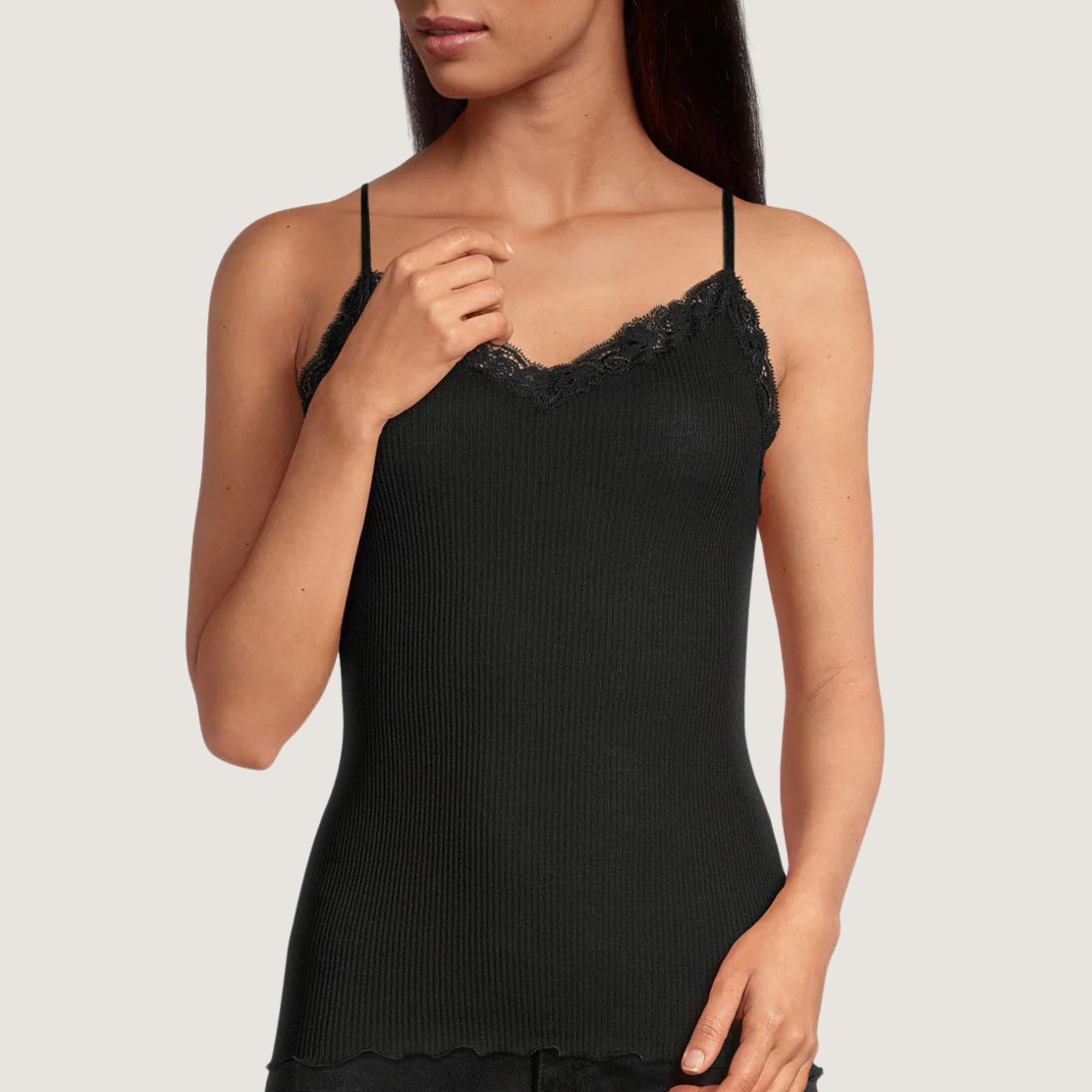 Spaghetti Top Silk With Leavers