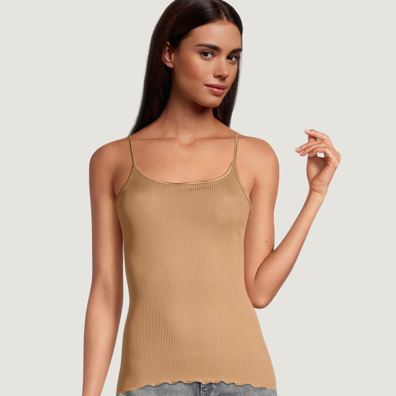 Silk Camisole Top With Satin Edging - 9450