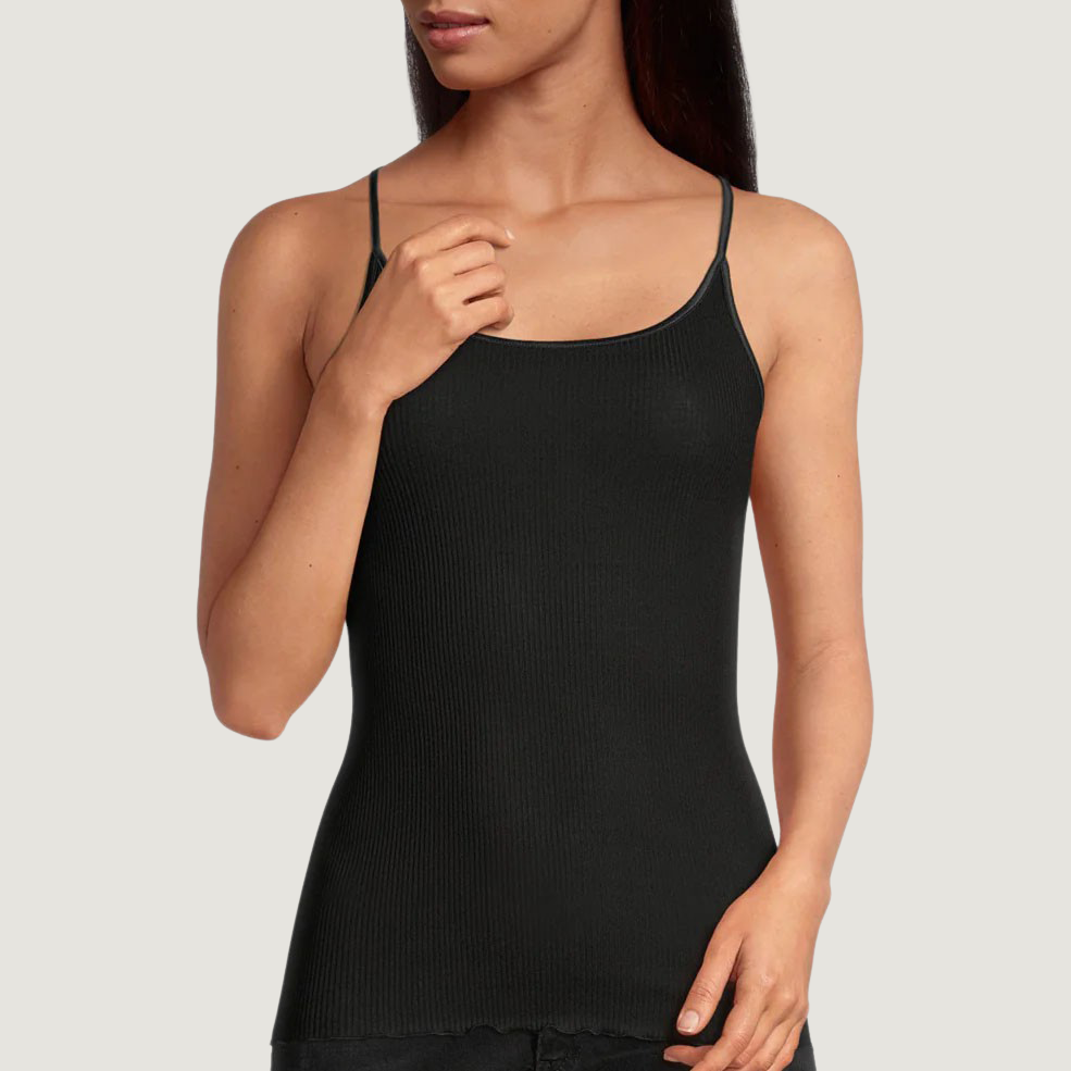 Cotton Spaghetti Top With Satin Edging - 3109