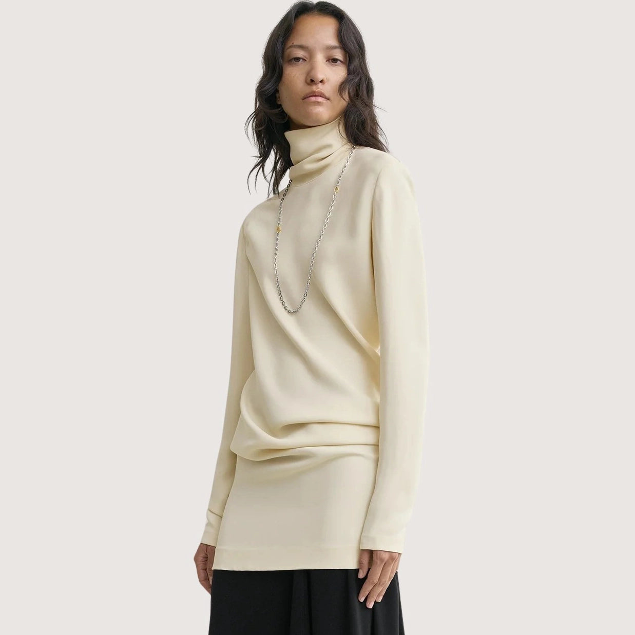 High-Neck Twist Blouse