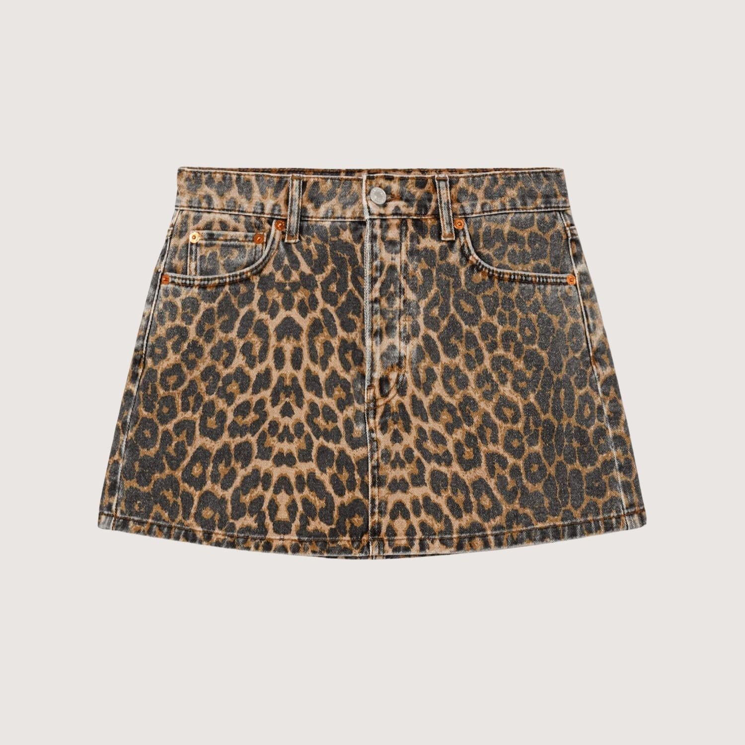 90s Mini Skirt - Leopard