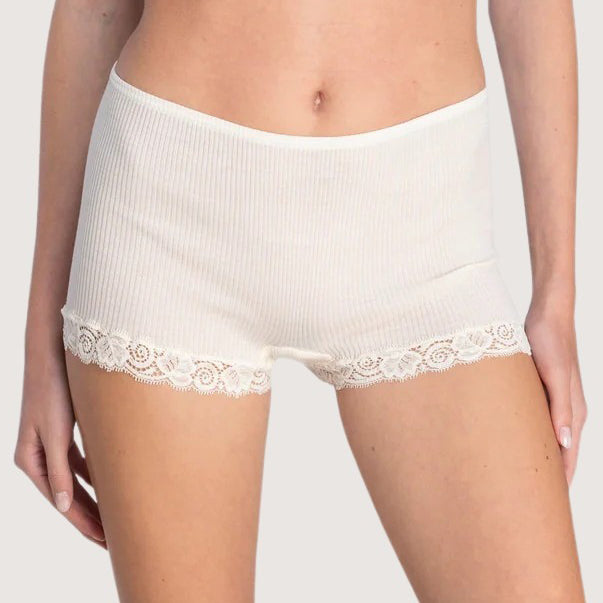 Wool & Silk Panties Leavers Lace - 3413