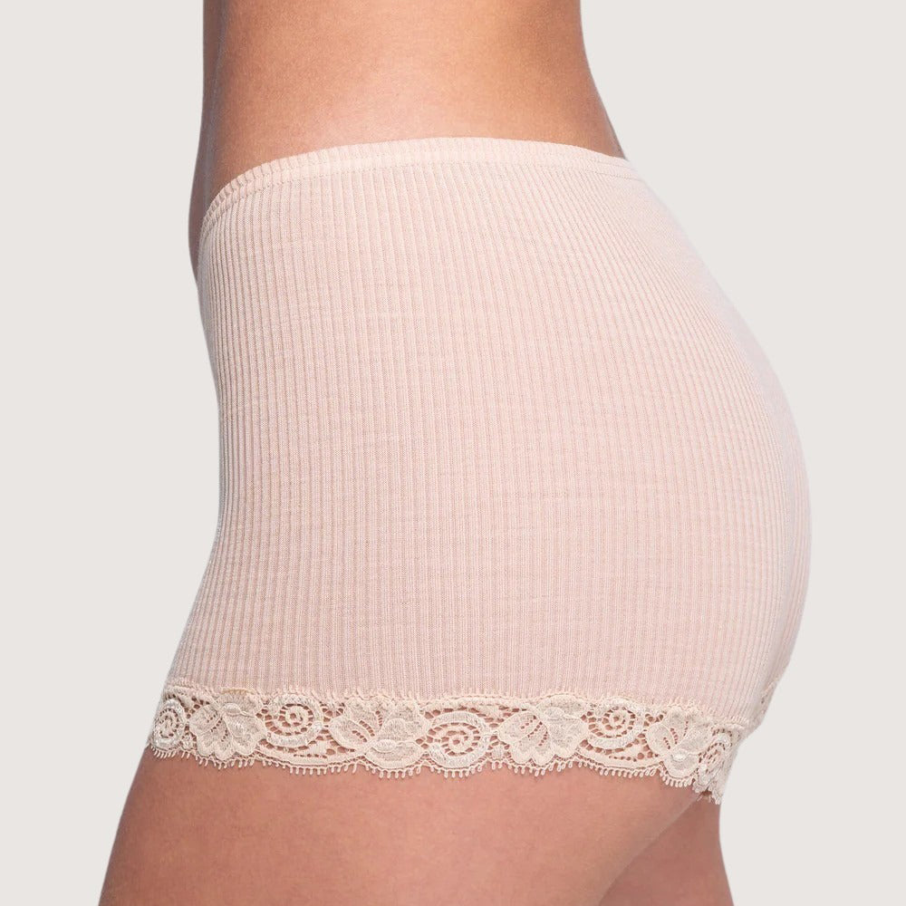 Wool & Silk Panties Leavers Lace - 3413