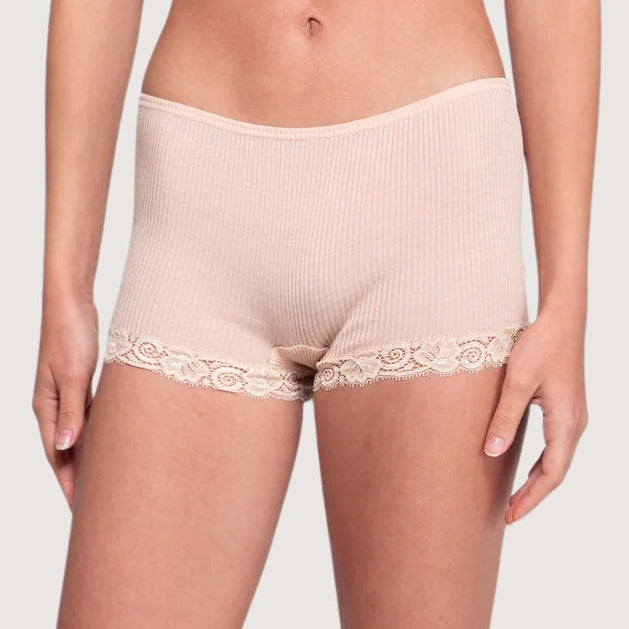 Wool & Silk Panties Leavers Lace - 3413