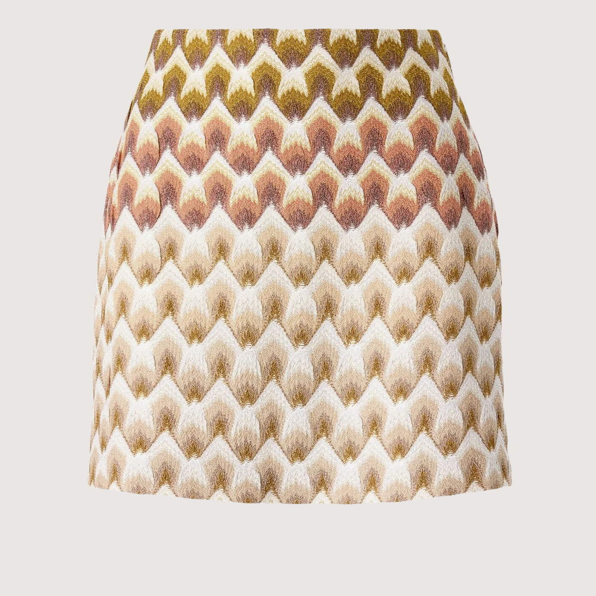 Zig Zag-Knit Metallic Skirt