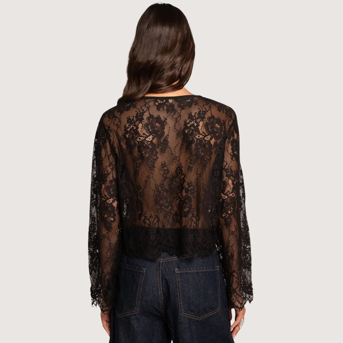 Cropped Lace Shirt - 7834