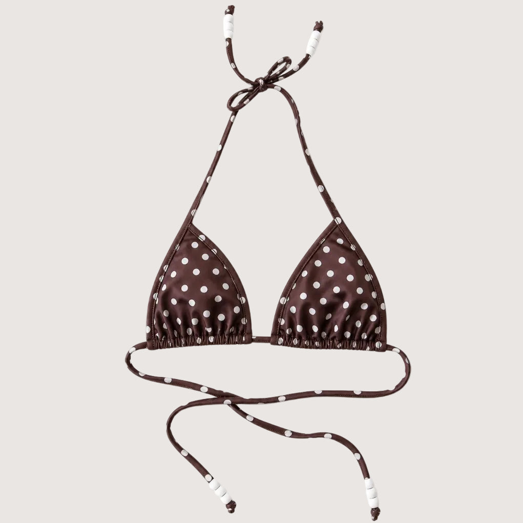 Daphne Bikini Top - Brown Dot