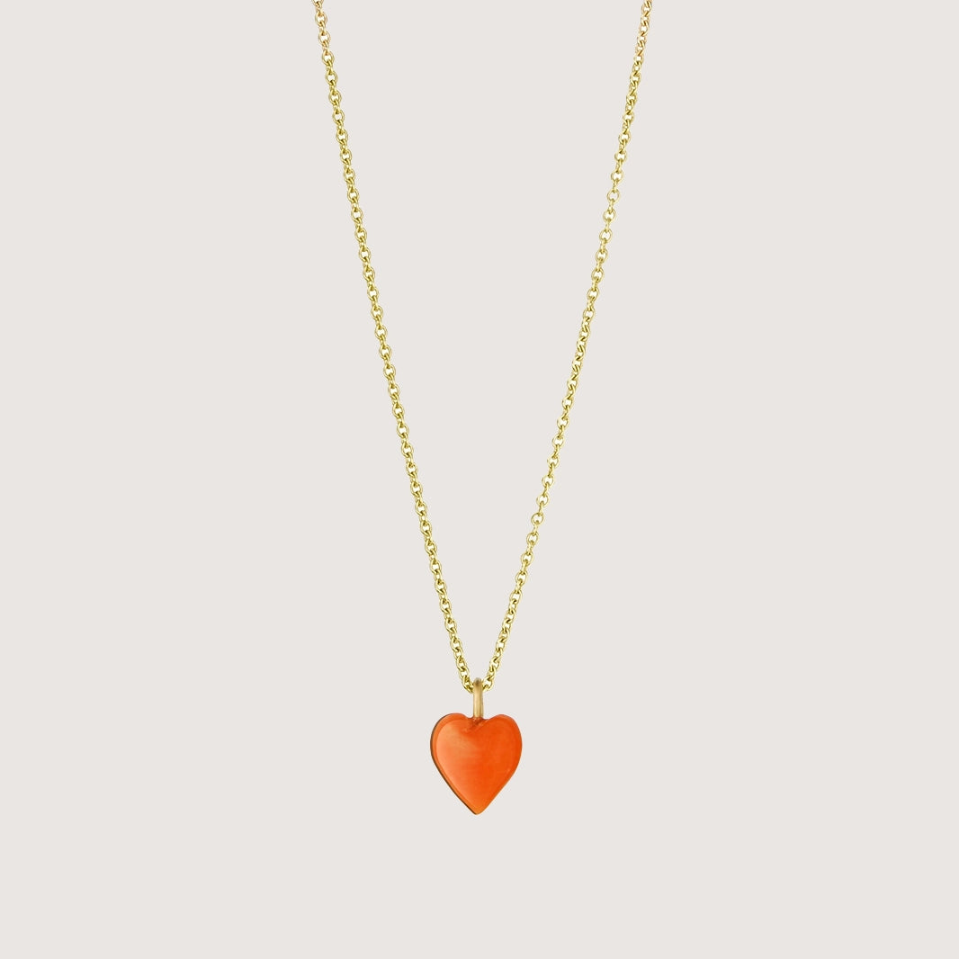 Heart Necklace Coral - Mini