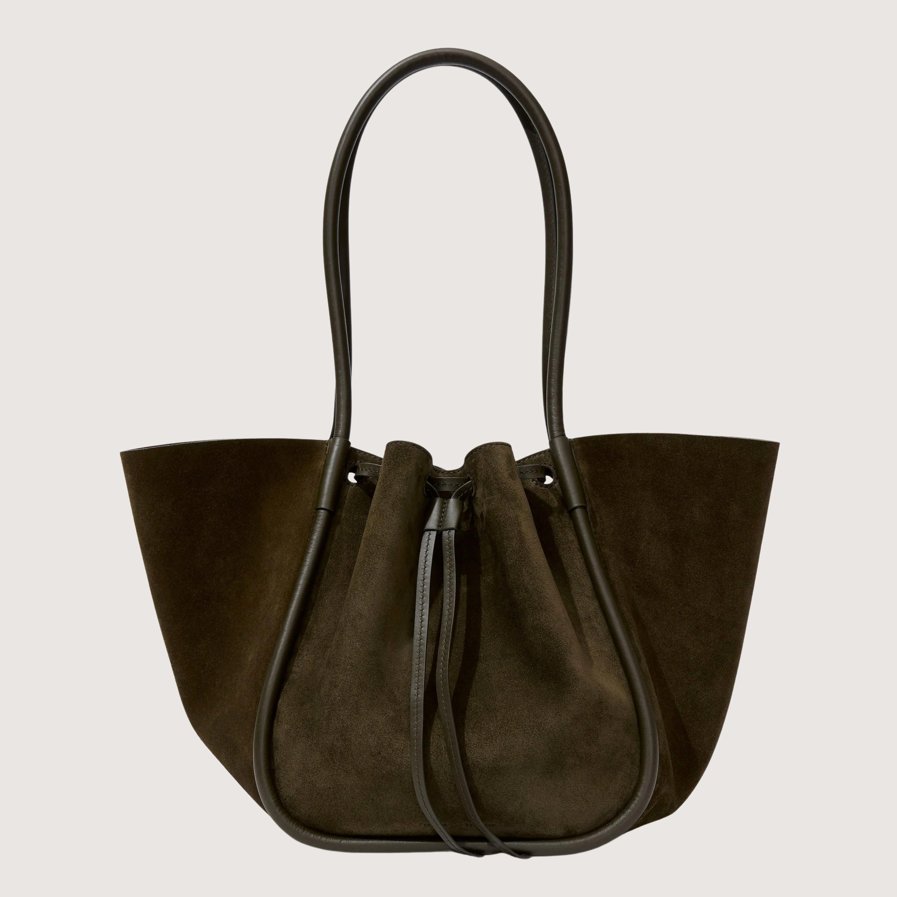Large Ruched Tote Suede