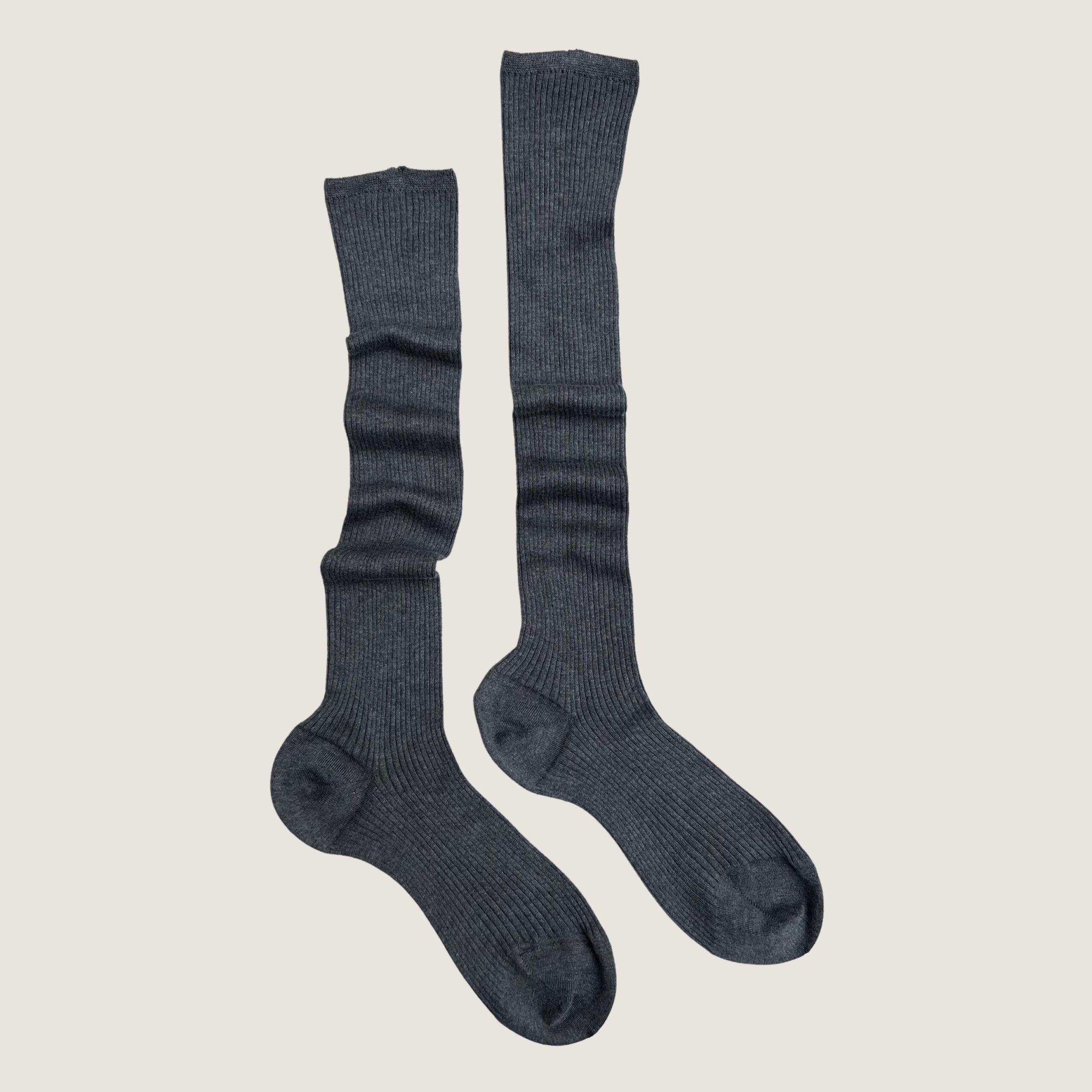 Ribbed Cotton Knee Socks