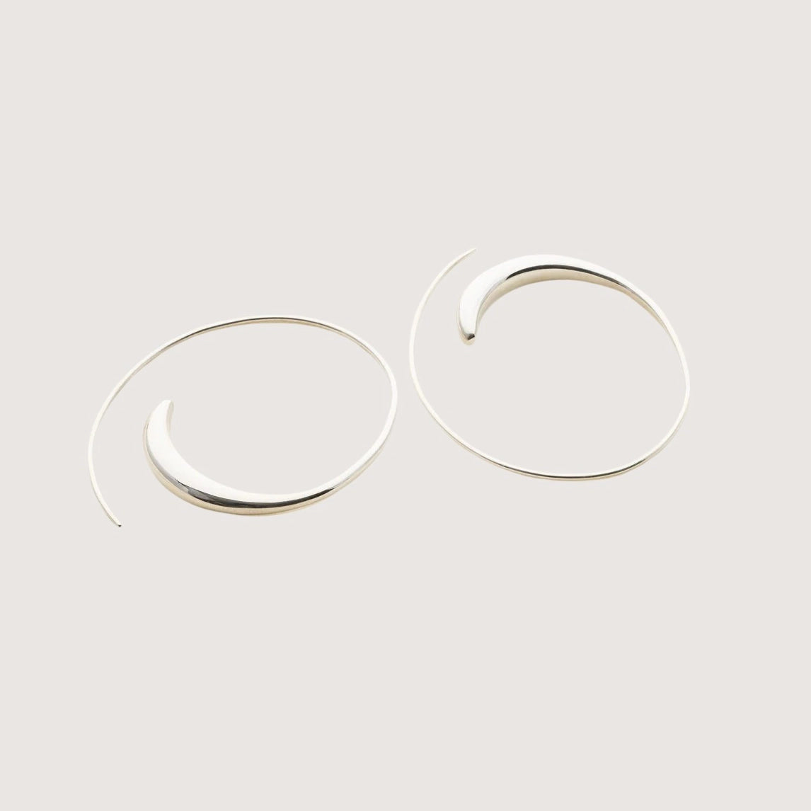 Asymmetric Hoops - Small Silver