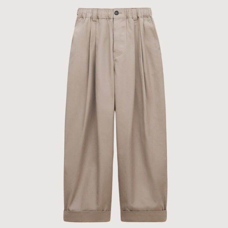 Canvas Trousers With Pleats
