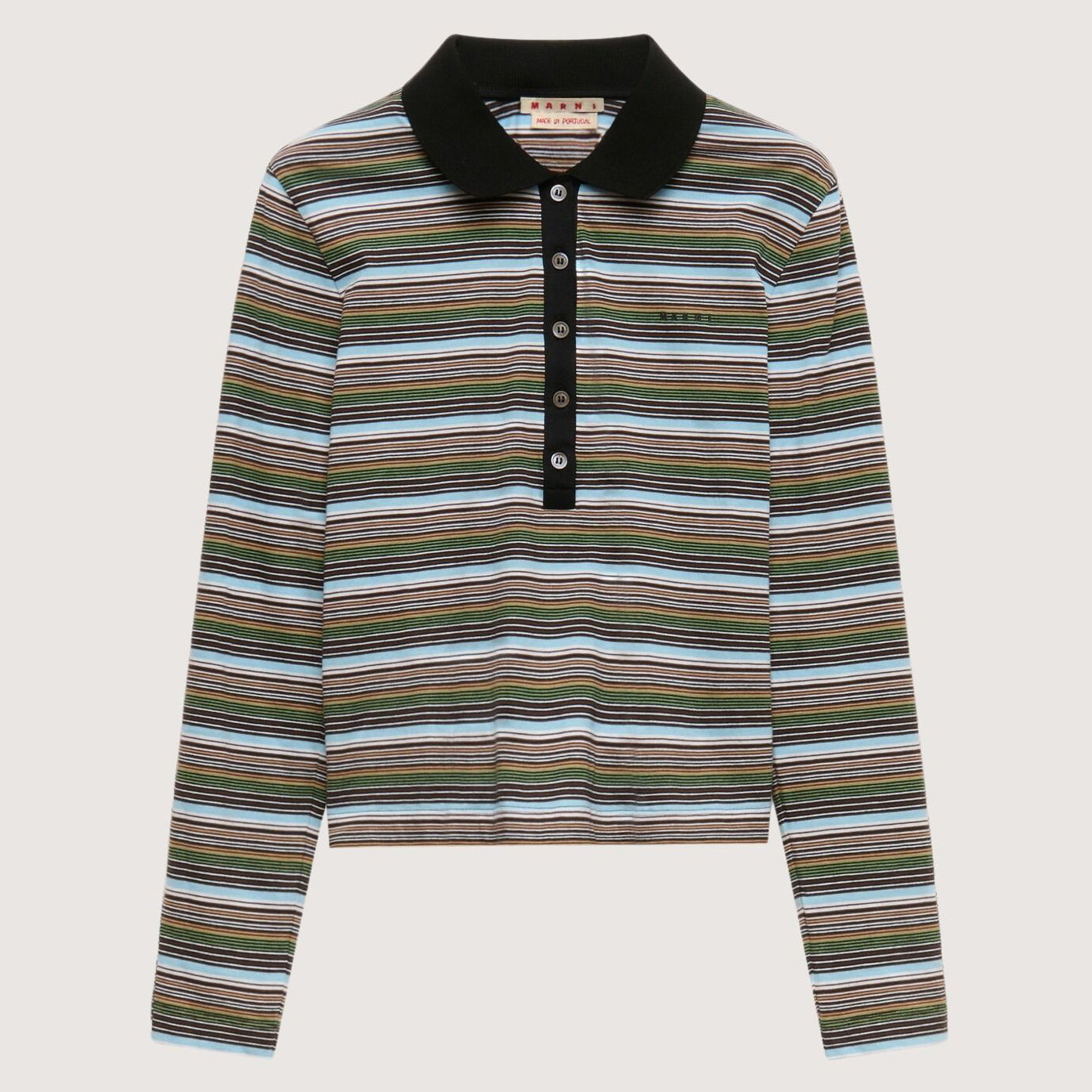 Multicolor Striped Jersey Polo Shirt