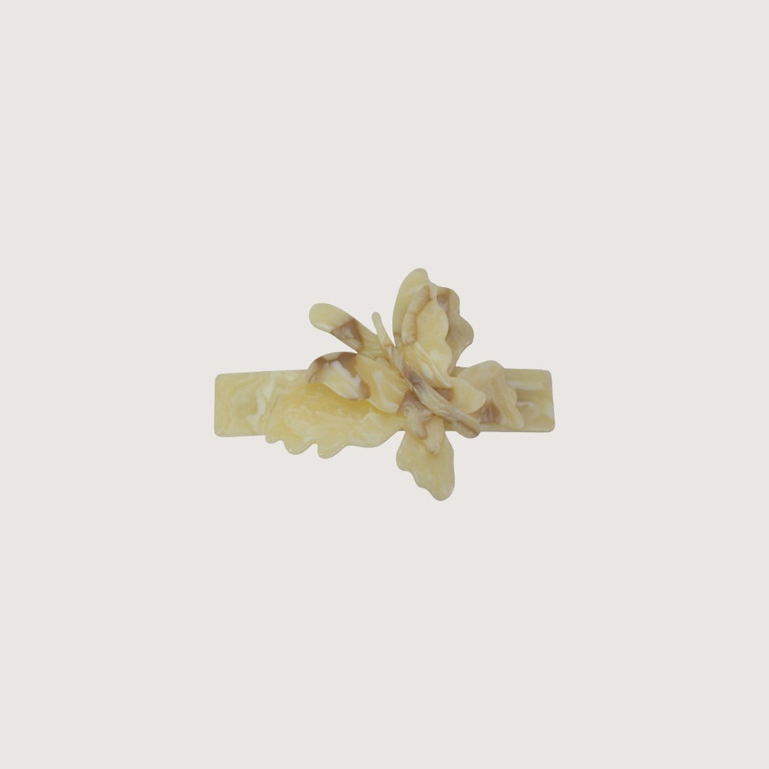 Papillon Barrette - Crème Marbre