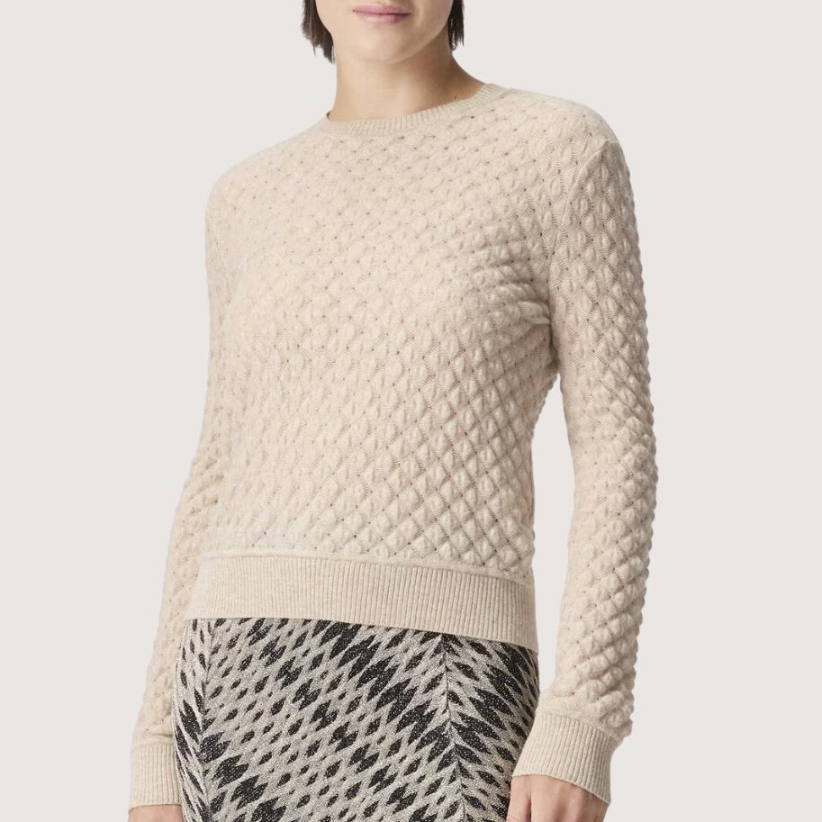 Cashmere Crewneck Lace Pattern