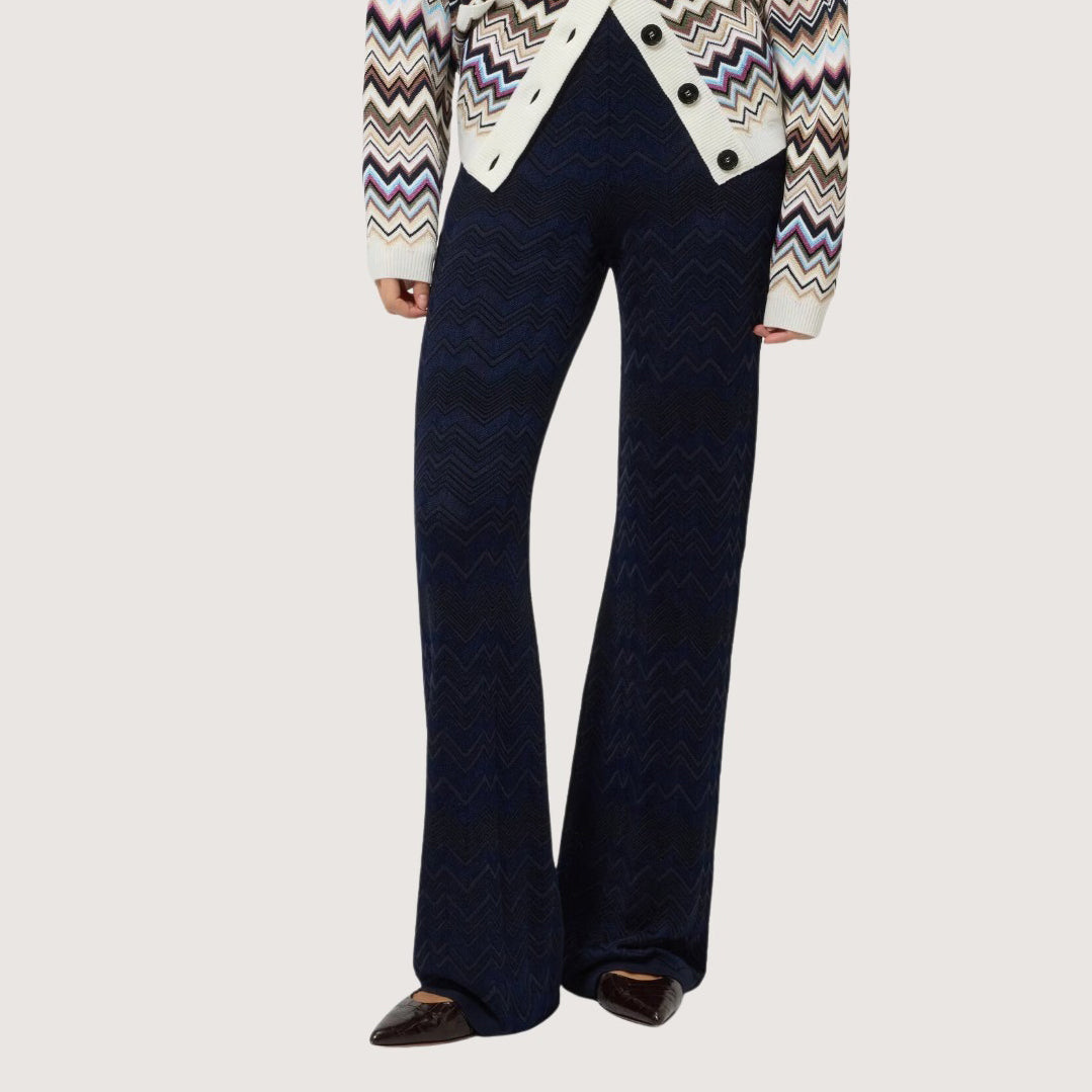Zig Zag Viscose & Wool Trousers