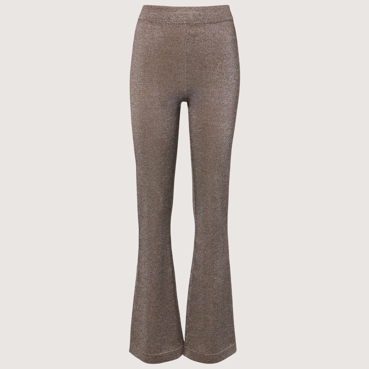 Lamé Fabric Flare Trousers