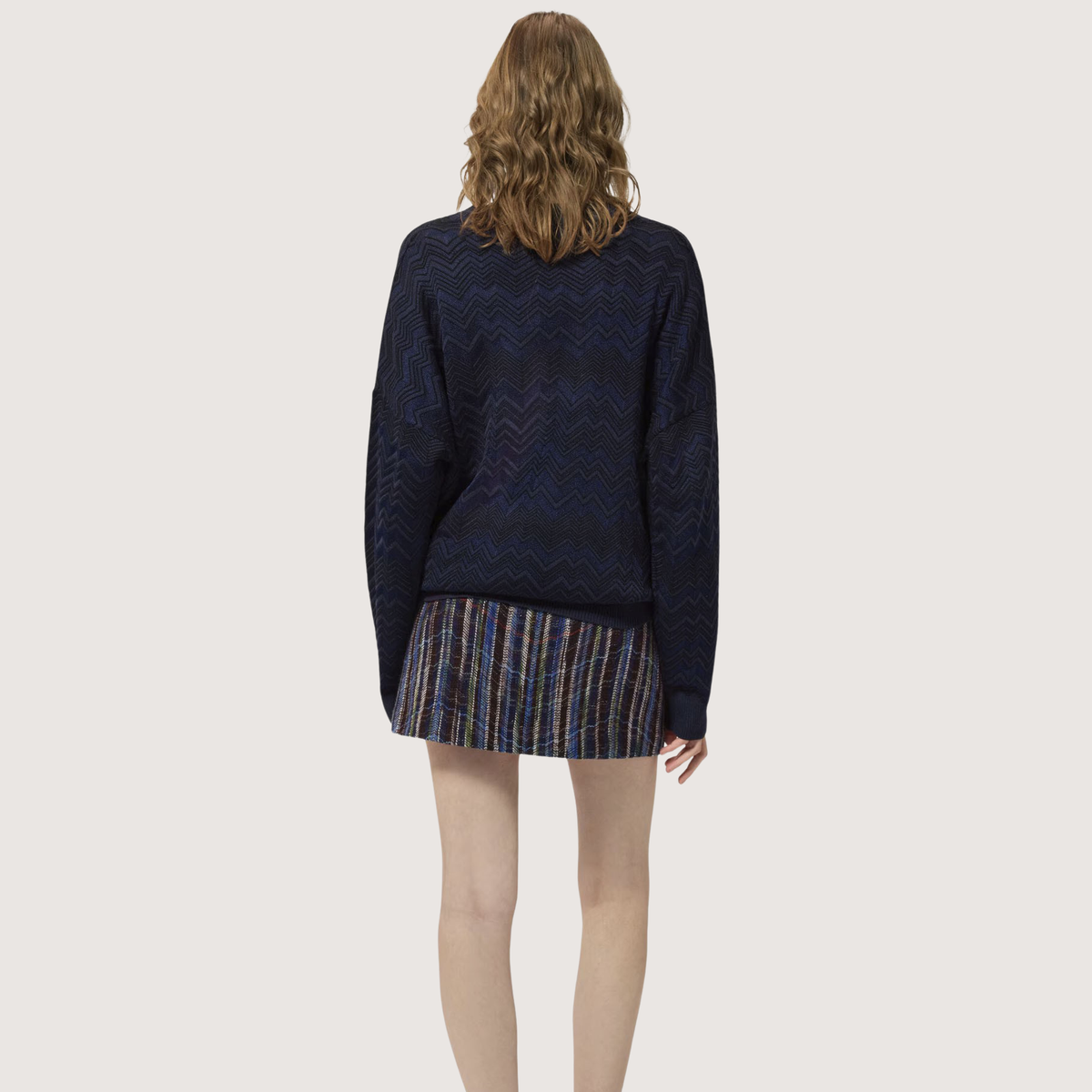 Wool-Blend Check Mini Skirt