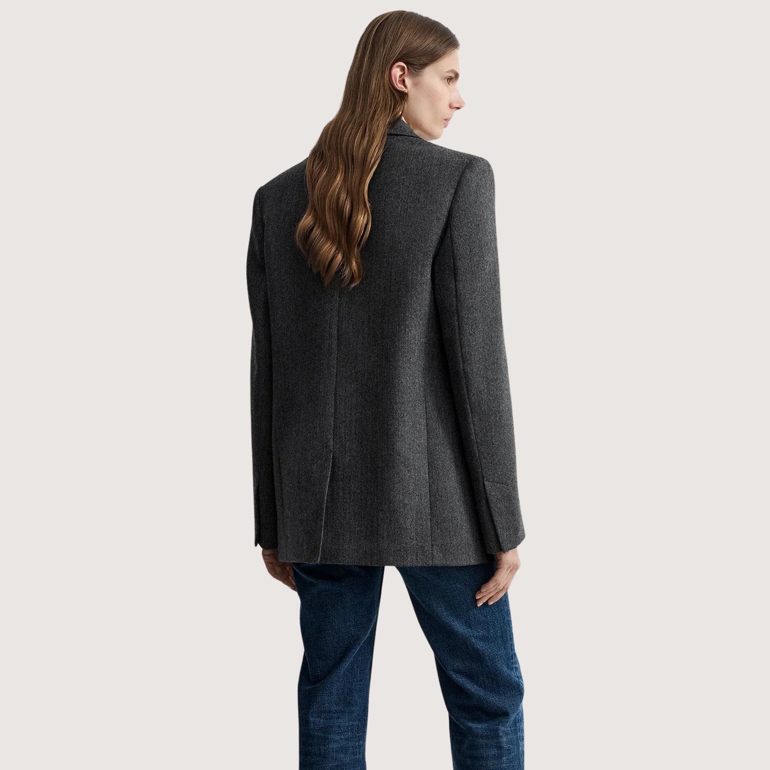 Herringbone Blazer Grey Melange