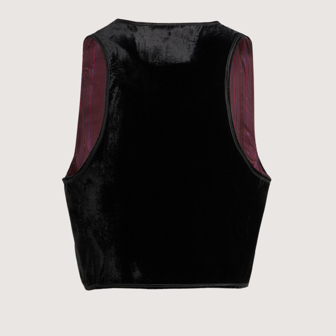 Cropped Velvet Waistcoat Embroidery & Beads
