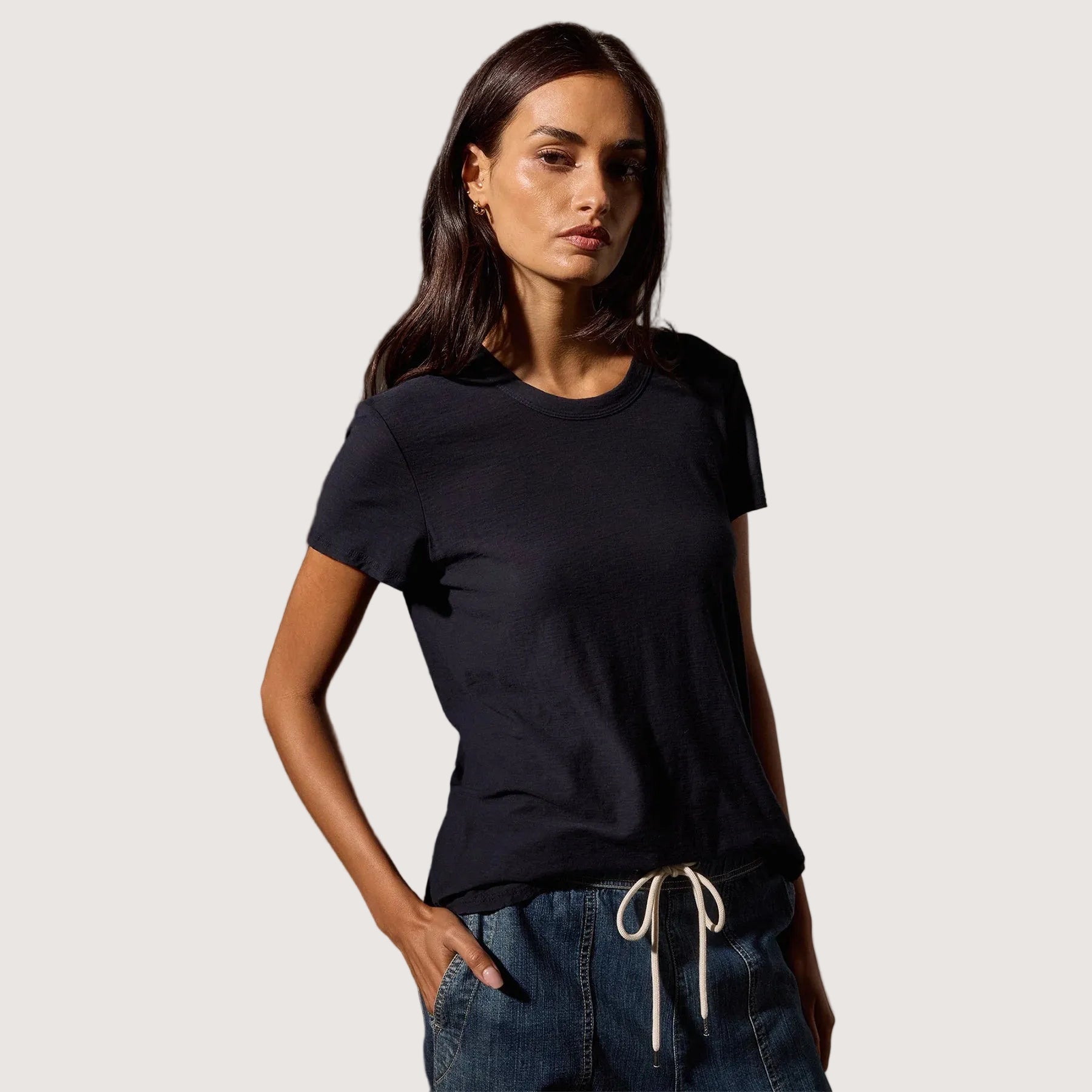 Sheer Slub Crewneck Tee