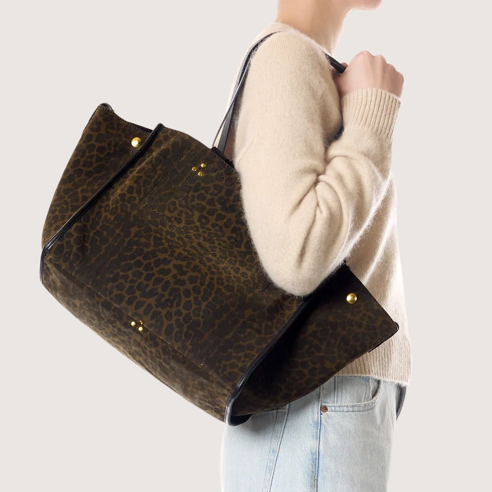 Leon Medium Leopard Bag - Kaki