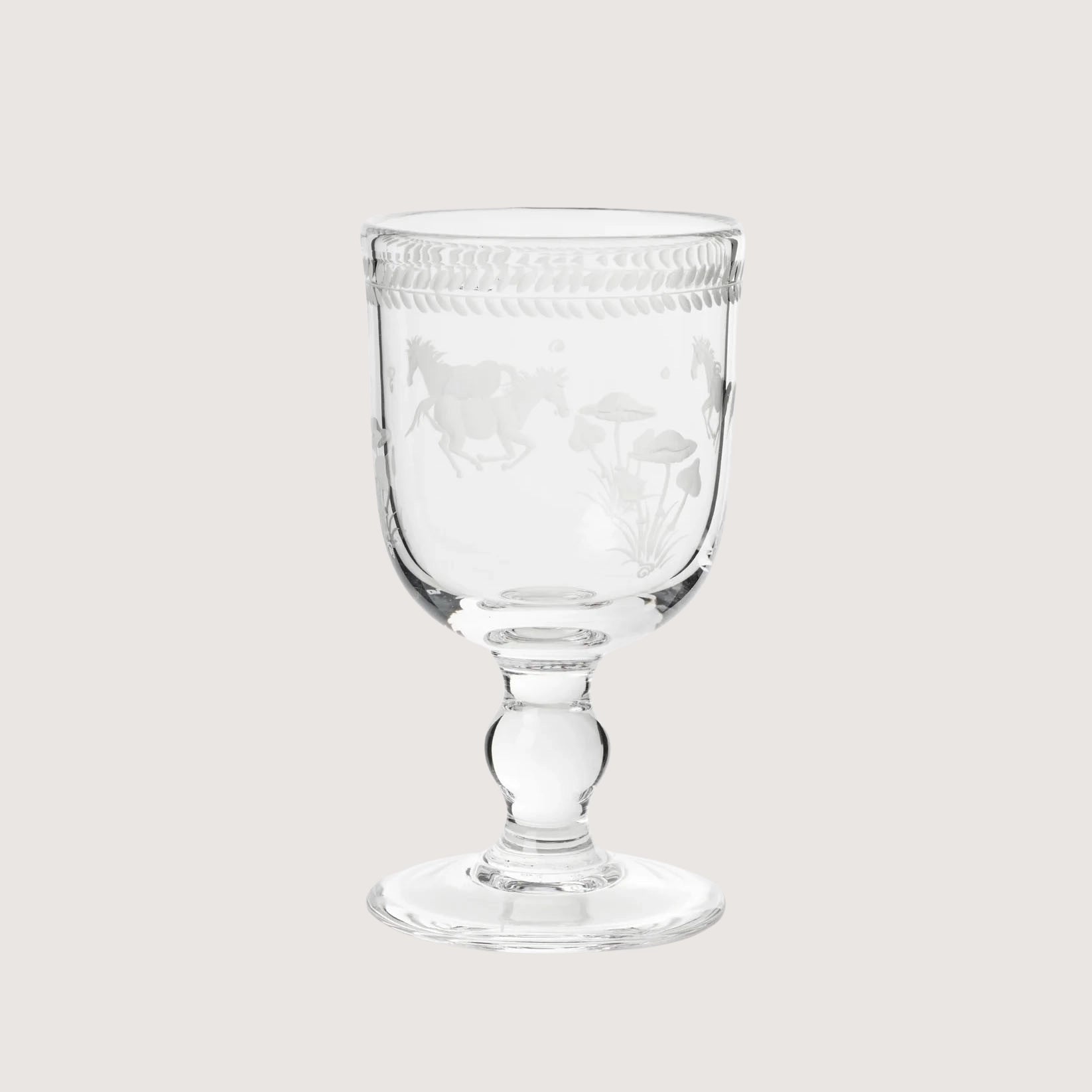 Barbro Wine Glass - Horses
