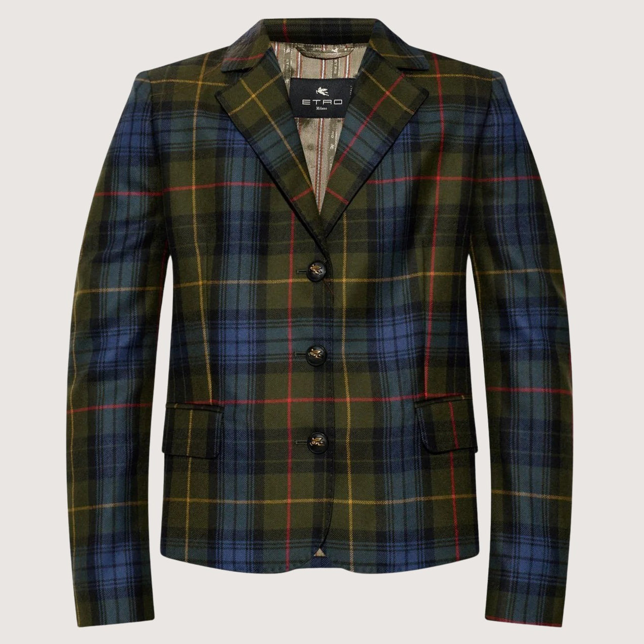 Checked Single-Breasted Blazer